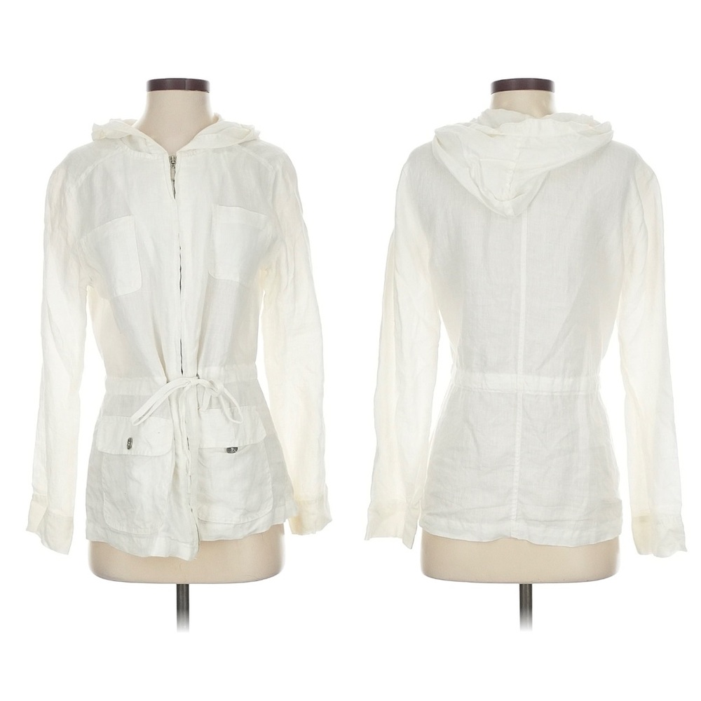 Willi Smith jacket size Small white linen hood coat - Picture 2 of 7